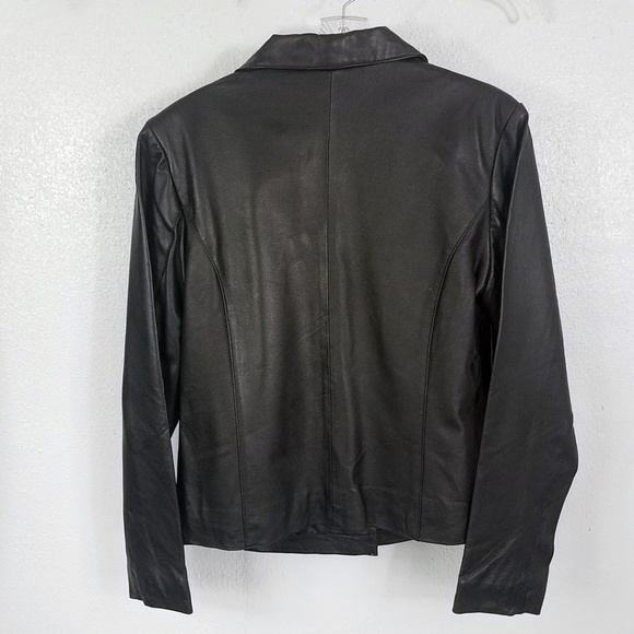 USA Leather Women's Black Button Down Jacket Coat - Picture 6 of 8